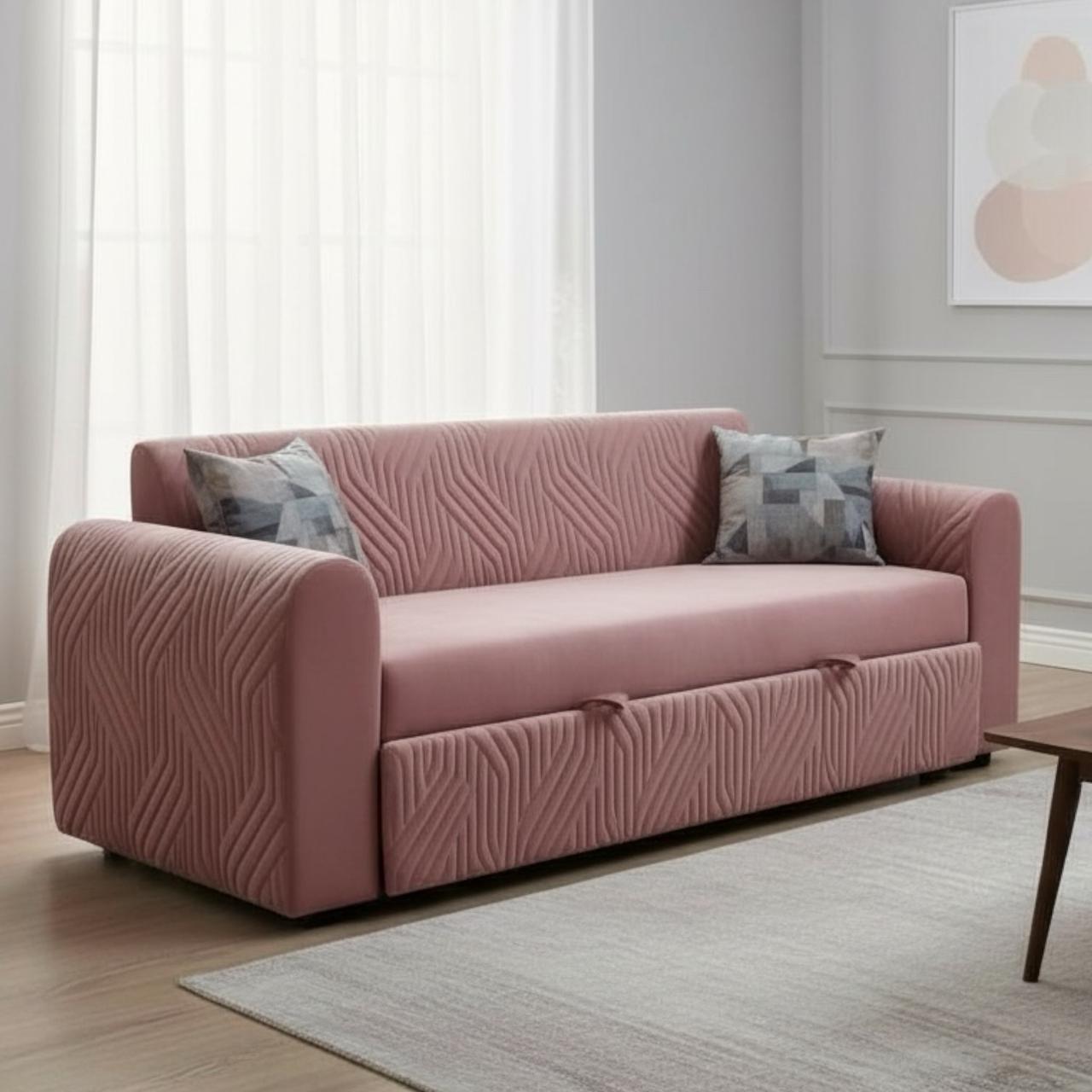 كنبة سرير خشب زان روماني بآلية ميكانيزم عالية الجودة