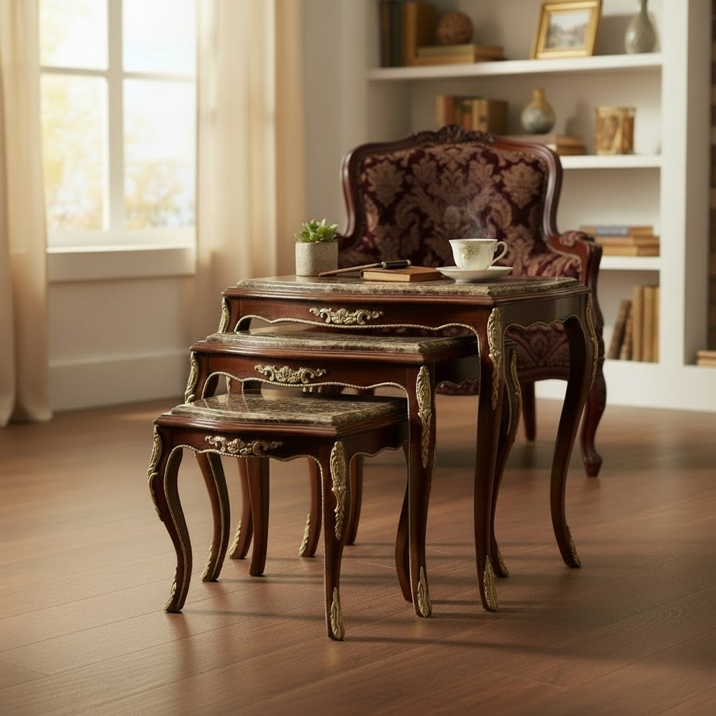 طقم ثلاثي مطعم بالنحاس - Nabolia