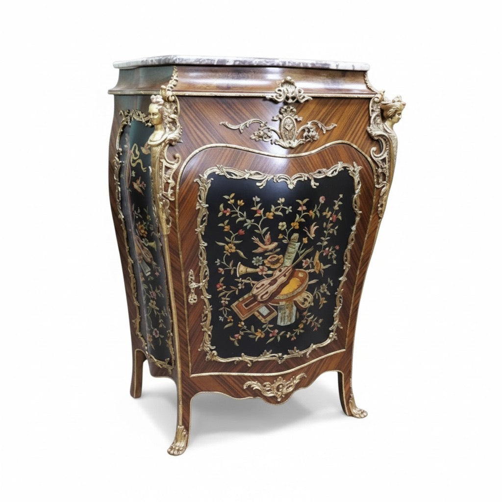 بايوه القصر موديل فرنسي فاخر بضلفة واحدة وزخارف نحاسية منقوشة