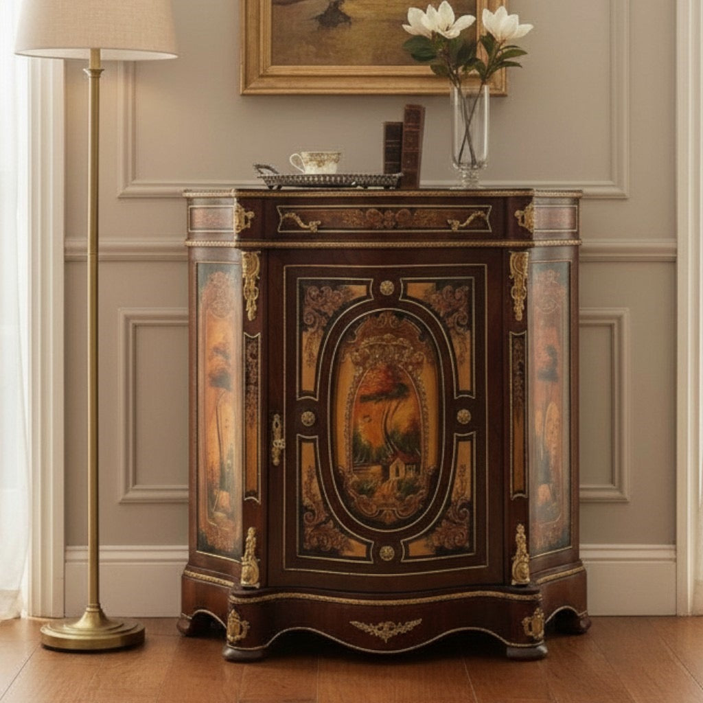 موبل فرنسي جزامة فاخرة بضلفة ودرج ورخام إمبرادور