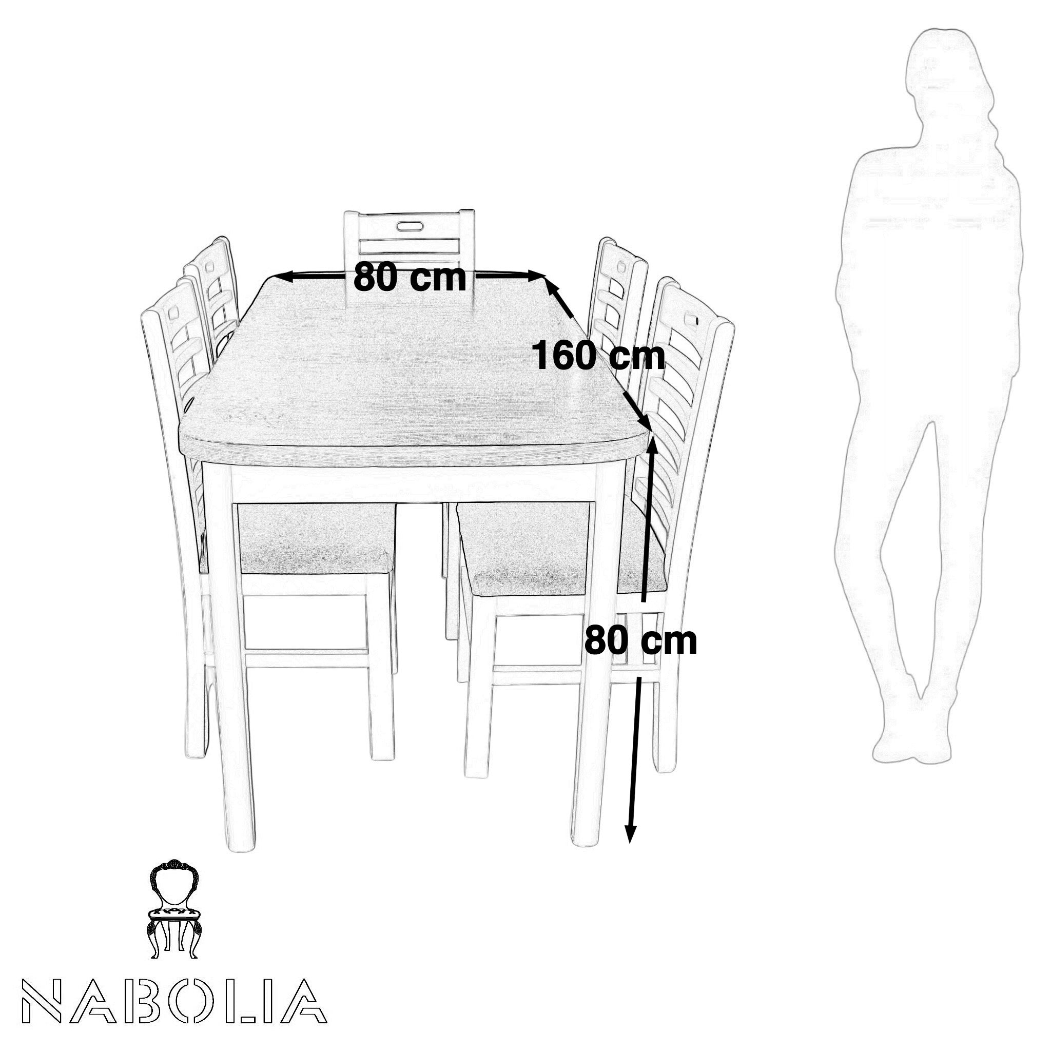 ترابيزة سفرة وستة كراسي بني في ابيض - Nabolia