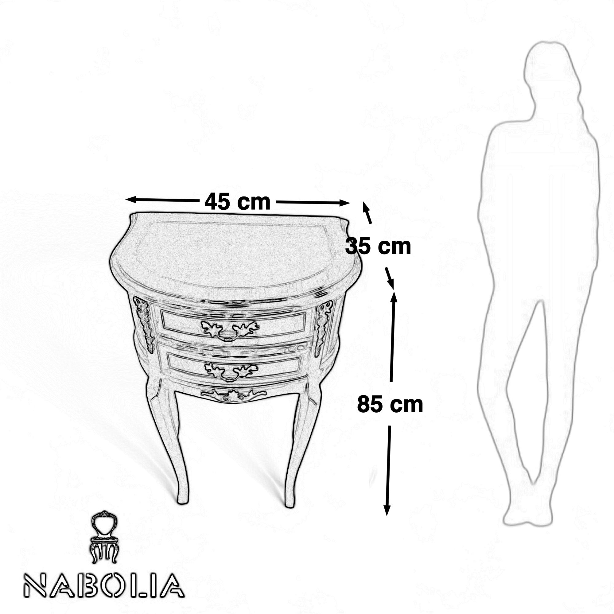 ترابيزة جنب مطعمة بالنحاس بدرجين - Nabolia