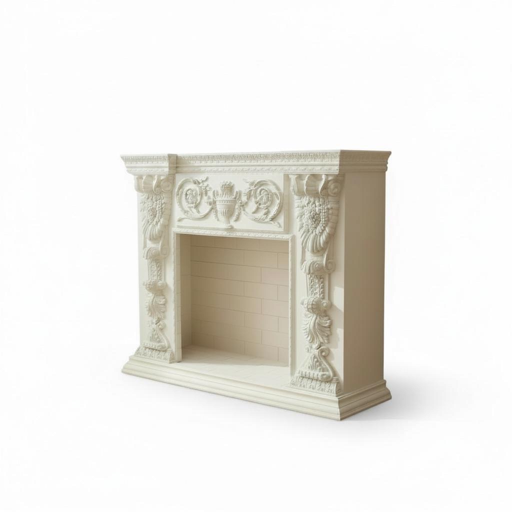 مدفأة ديكورية كلاسيك ملكي بحفر يدوي