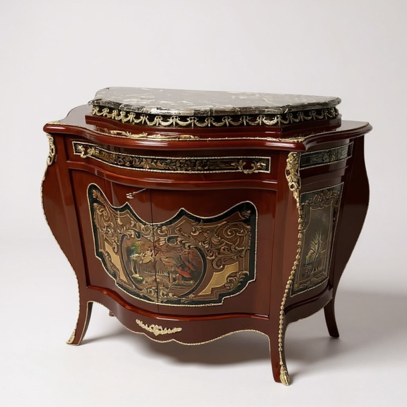 بايوه أنتيك فاخر مطعم بالنحاس والرخام الطبيعي