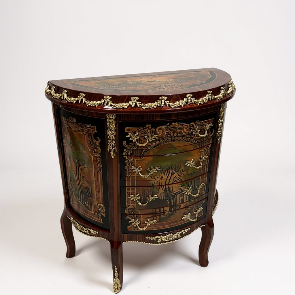 بايوه ٤ أدراج برسم طبيعي وزجاج