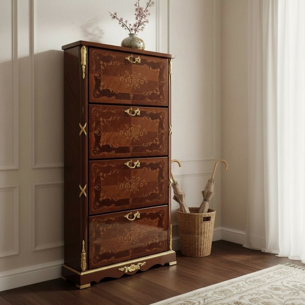 جزامة كلاسيك من قشرة الماركتريه مطعّمة بالنحاس