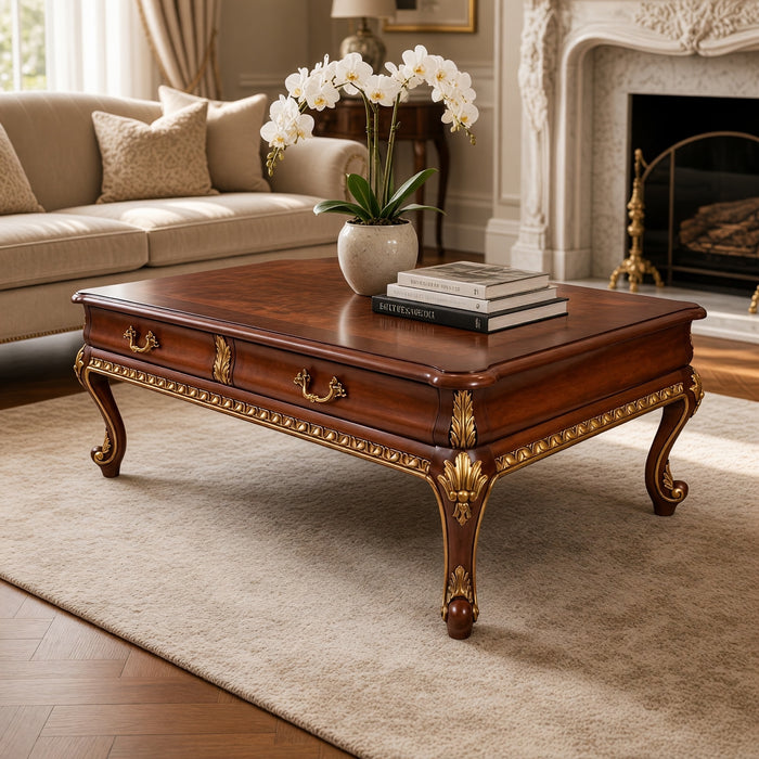 ترابيزة وسط كلاسيك مطعمة بالدهب