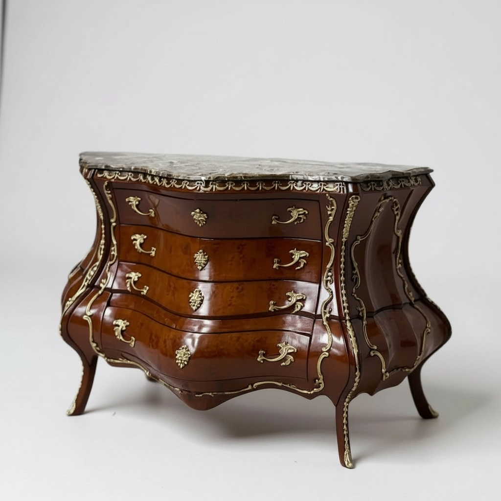 بايوه كلاسيك ٤ أدراج بتطعيمات نحاسية