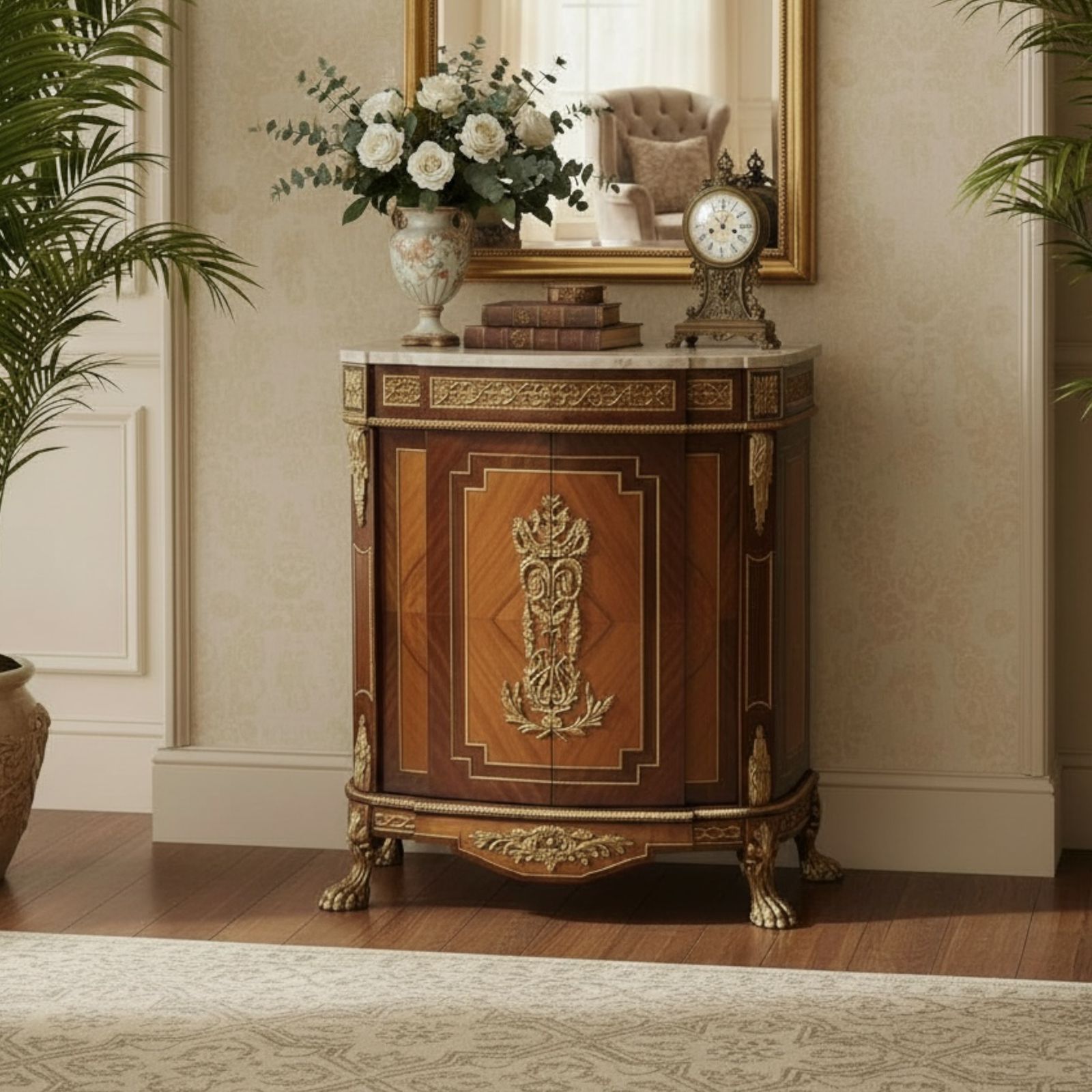 بايوه كلاسيك بقشرة ماركتريه وتطعيمات نحاس