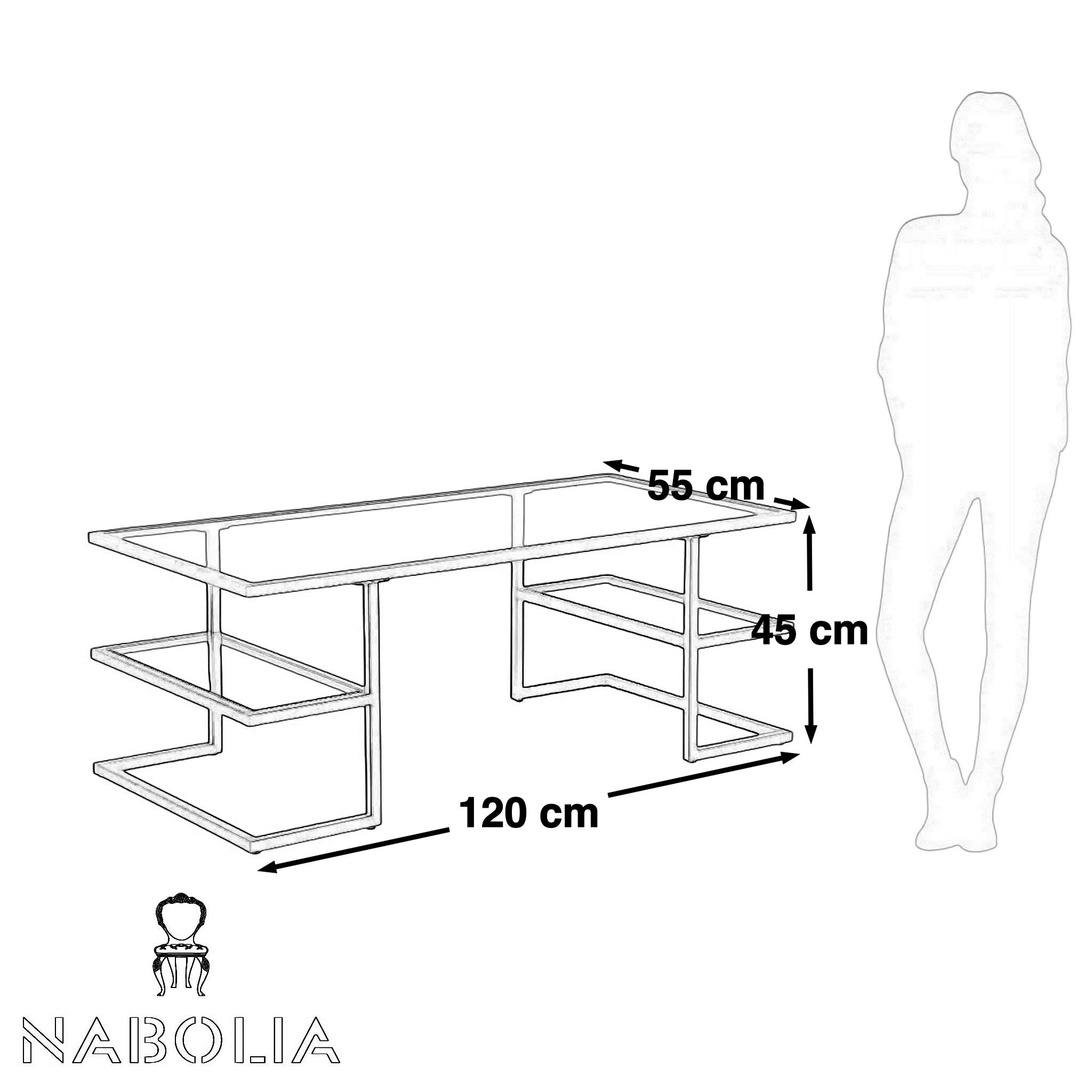 ترابيزة استانلس مودرن مع زجاج شفاف - Nabolia