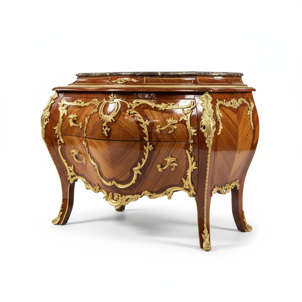 بايوه فرنسي فاخر بتطعيم نحاس وتشطيب وود فينيش – قطعة ملكية بكل تفاصيلها