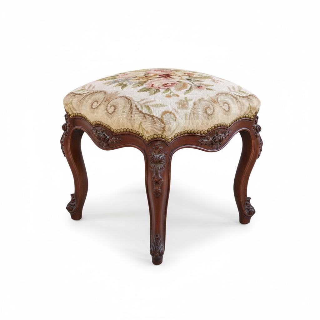 بوفه كلاسيك بأرجل خشب بني وقماش أبيسون