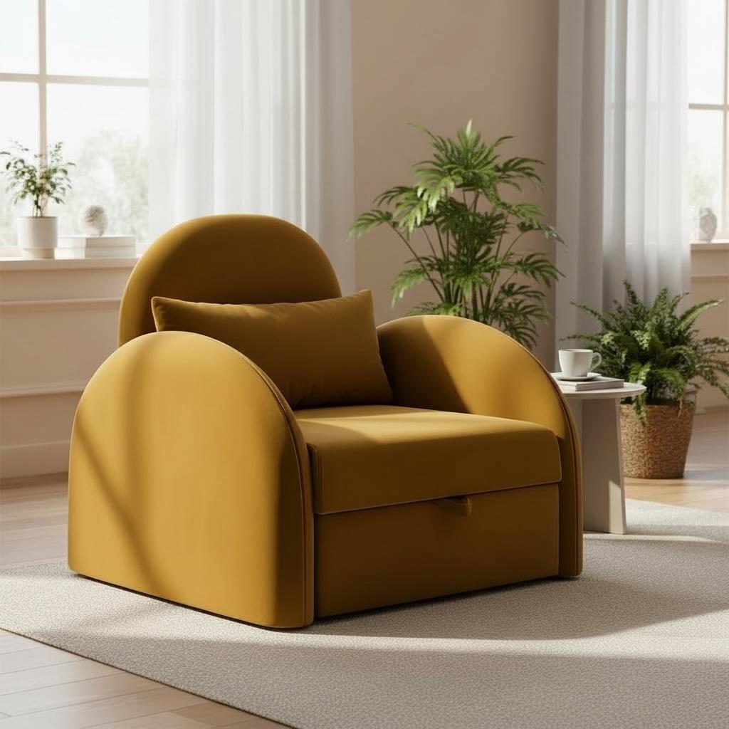 فوتيه سرير خشب زان روماني بآلية ميكانيزم عالية الجودة