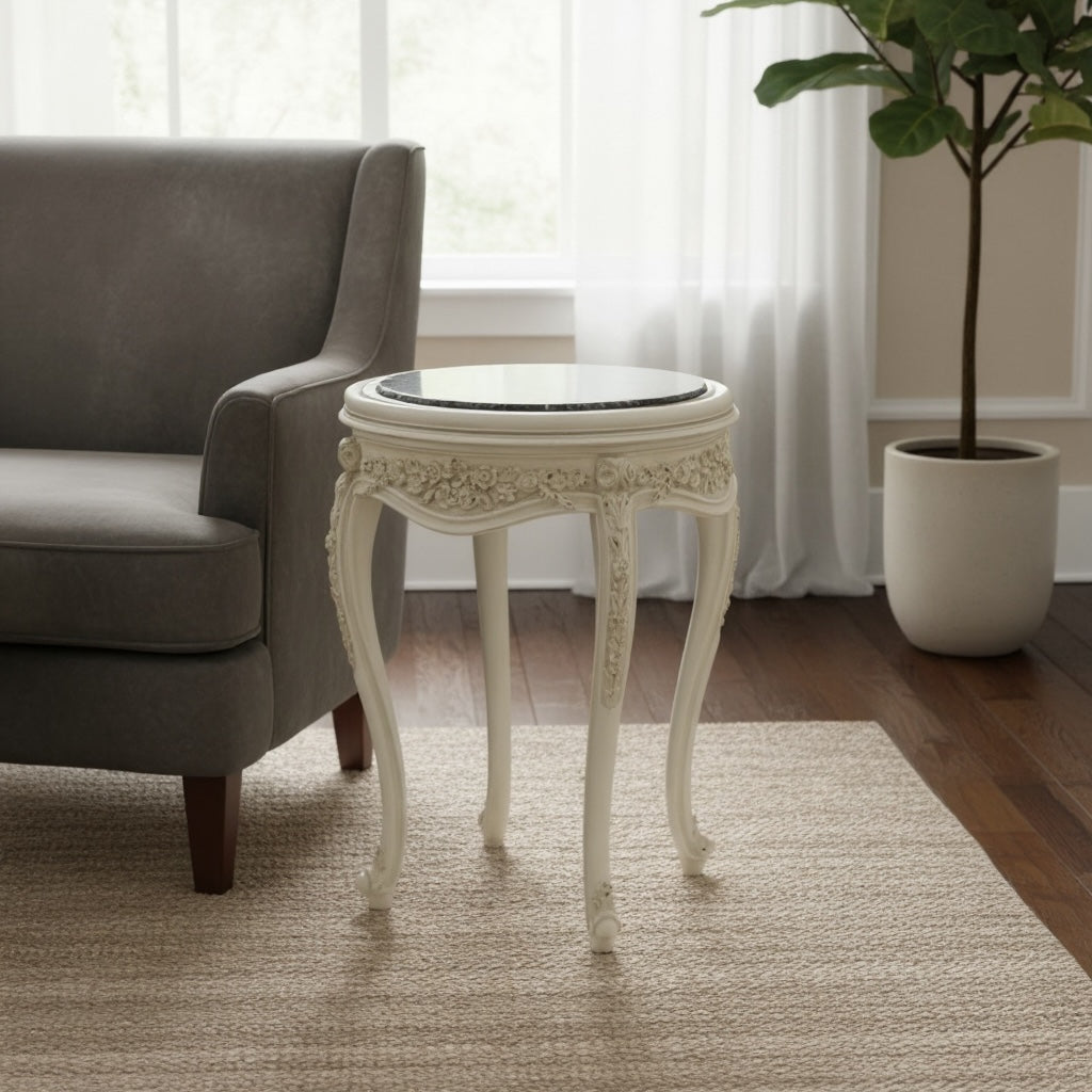 ترابيزة كورنر رخام اسود اسباني - Nabolia