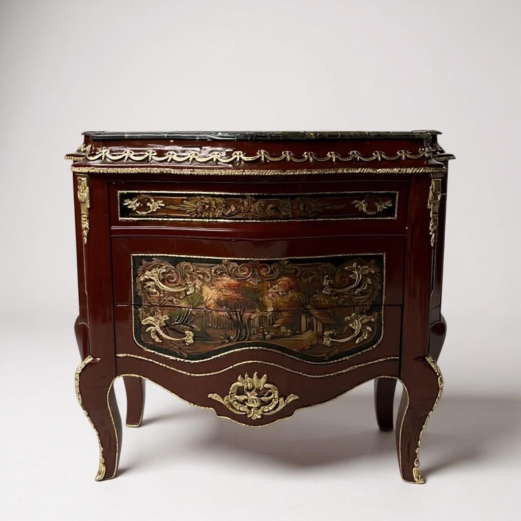 بايوه أنتيك فاخر مطعّم بالنحاس ومرسوم يدويًا