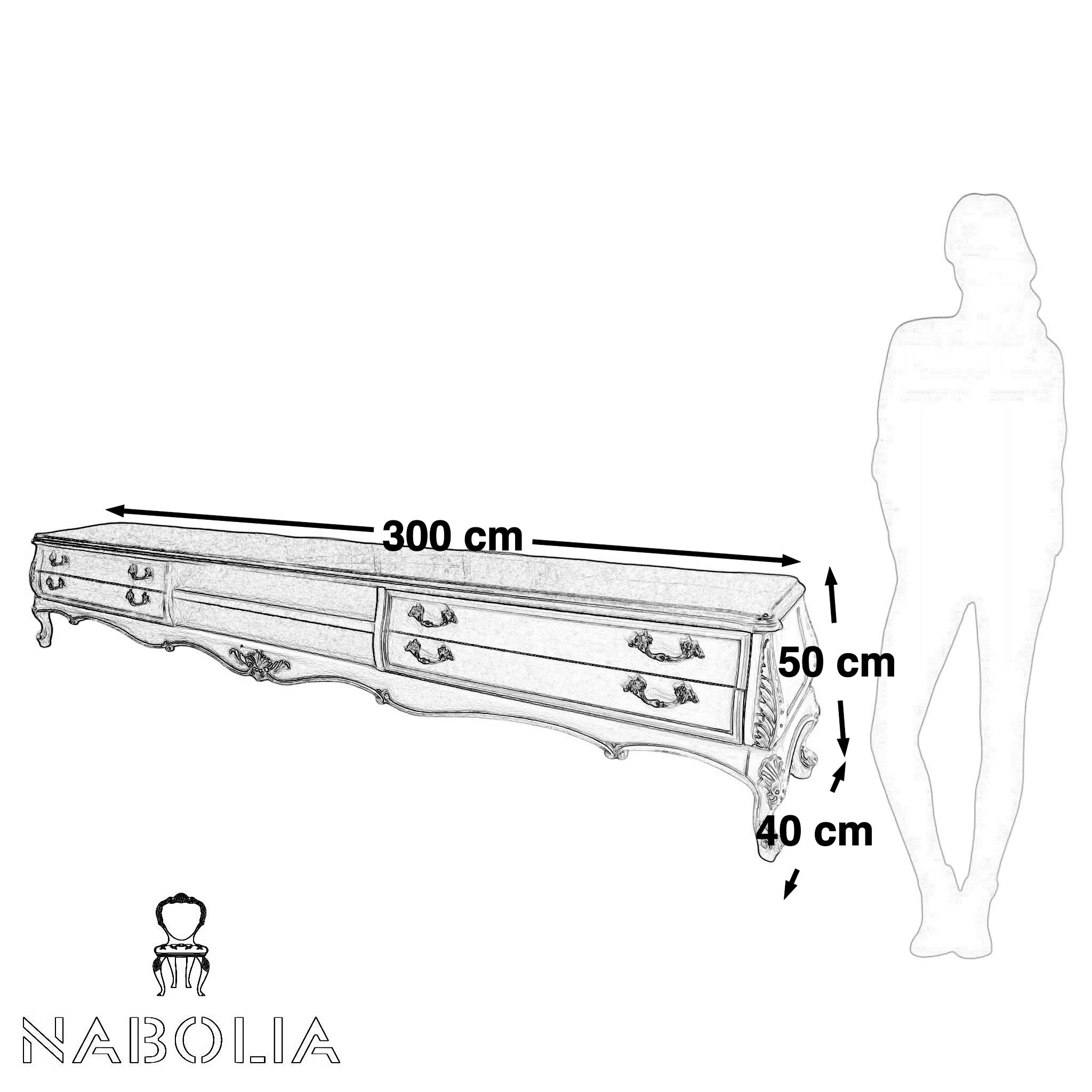 وحدة تلفزيون كلاسيك ٣ متر للمساحات الكبيرة - Nabolia