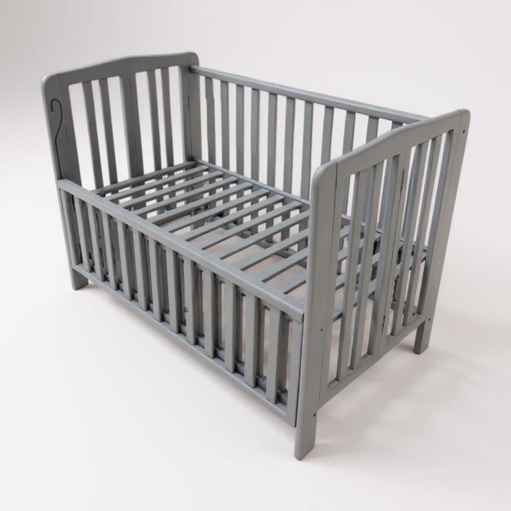 Gray baby bed