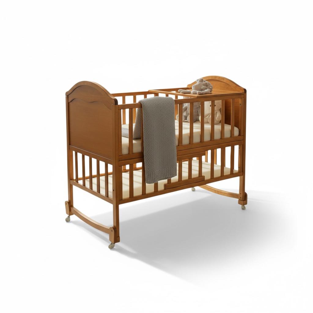 سرير أطفال خشبي كلاسيك بمستويين