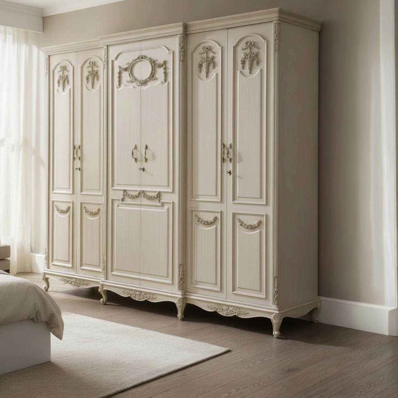 غرفة نوم كلاسيك كاملة بتفاصيل فاخرة وتصميم راقٍ