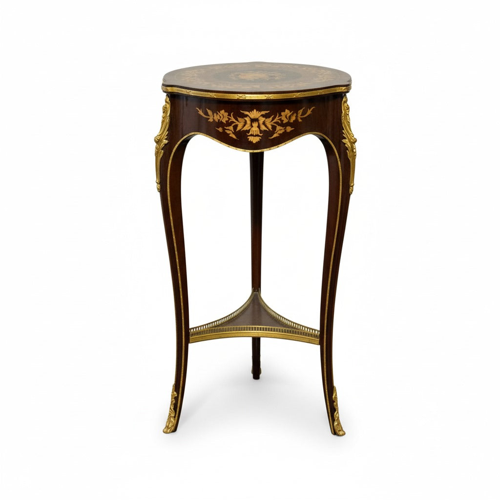 ترابيزة جانبية كلاسيكية بتطعيم نحاس