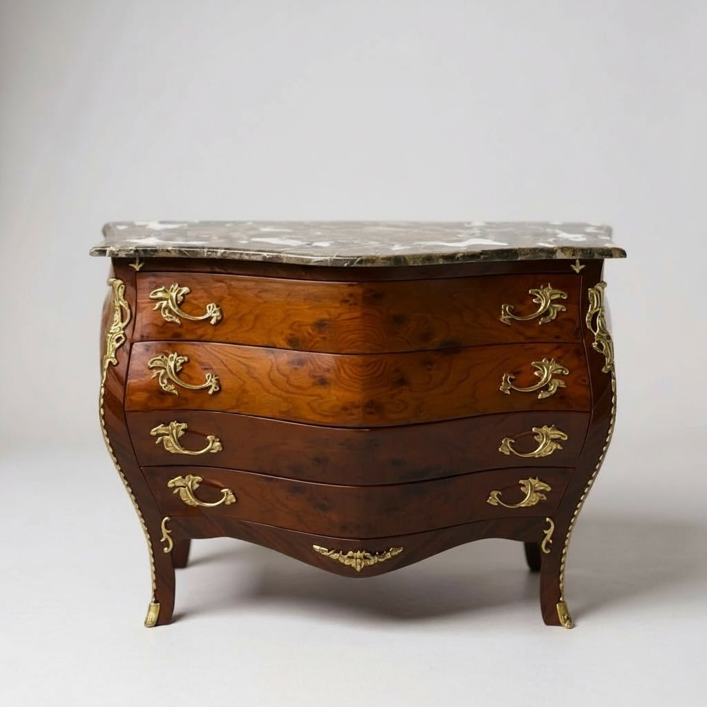 بايوه كلاسيك ٤ أدراج بتفاصيل نحاسية