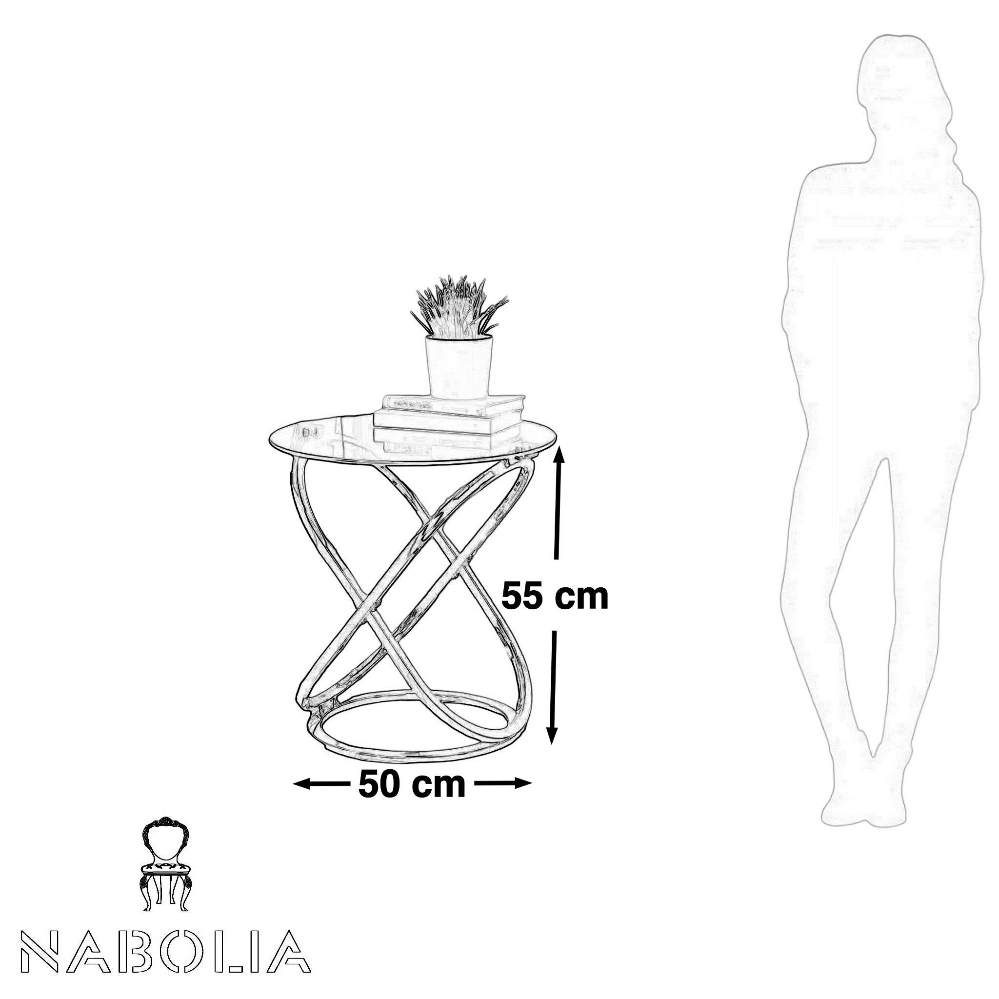 ترابيزة جانبية بلون سيلفر - Nabolia