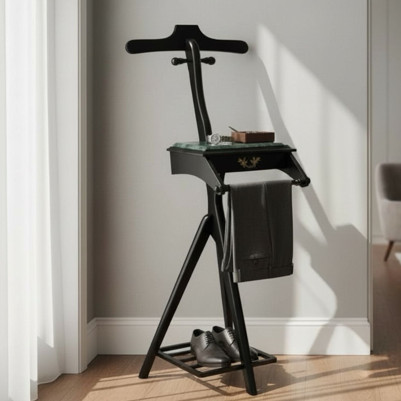 شماعة مكتب كلاسيك لون اسود خشب زان مز