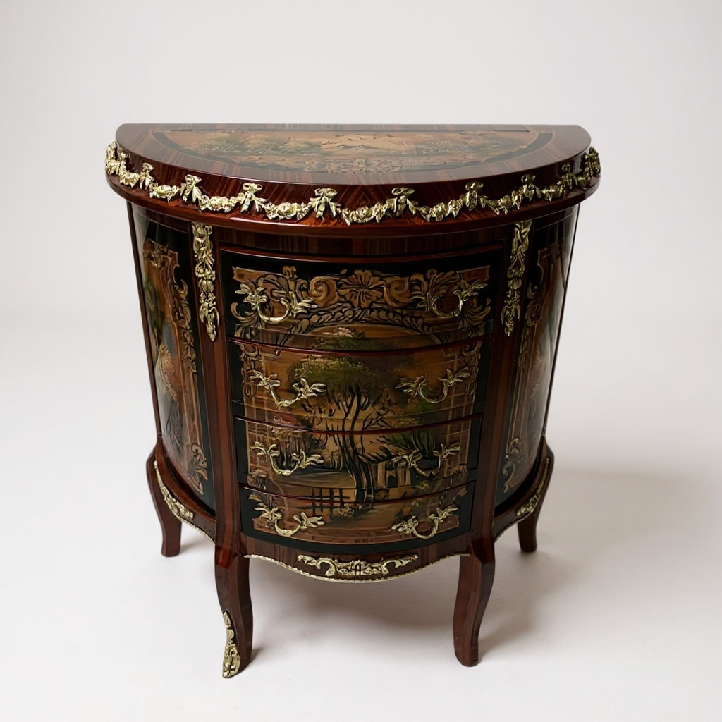 بايوه ٤ أدراج برسم طبيعي وزجاج