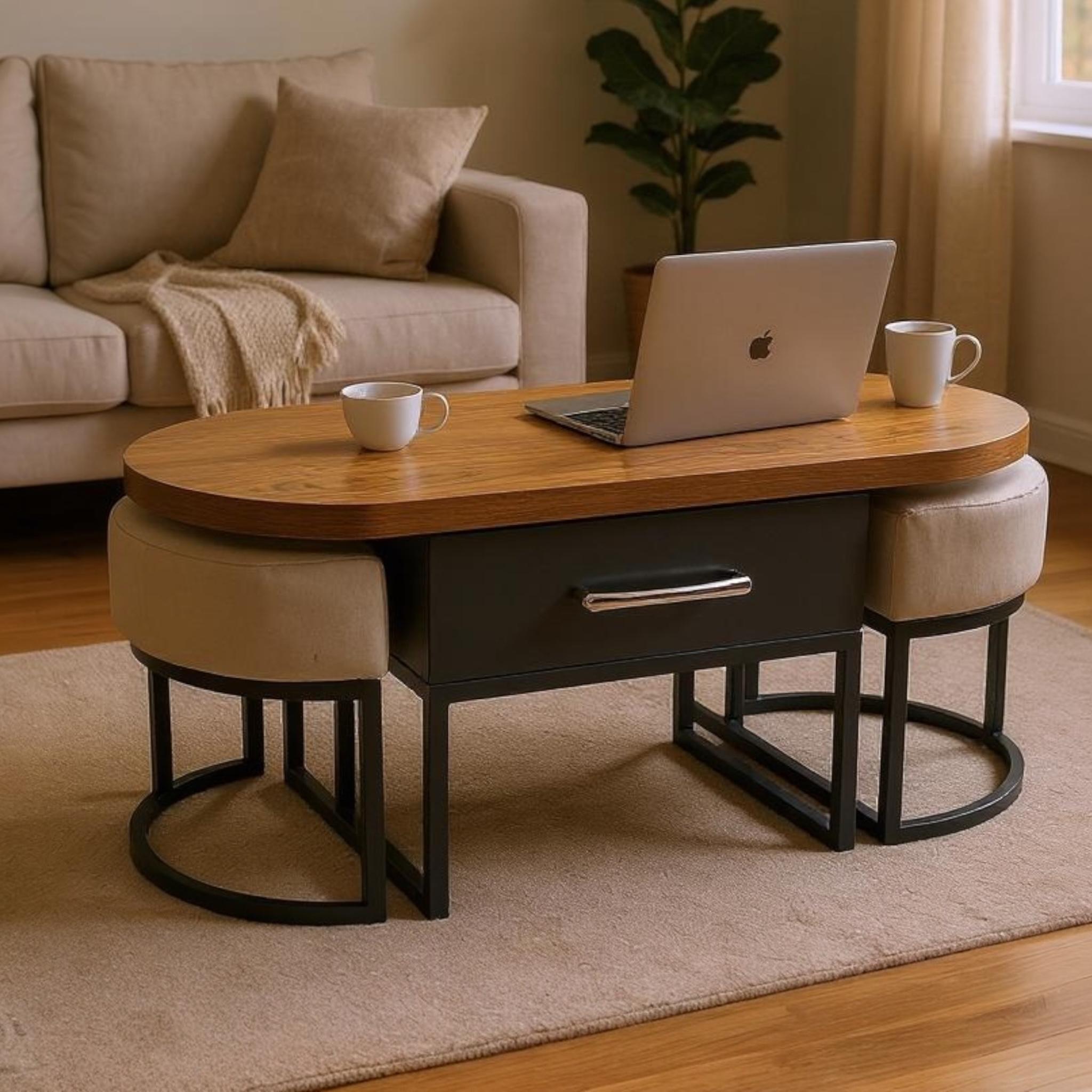 Central table with steel bases