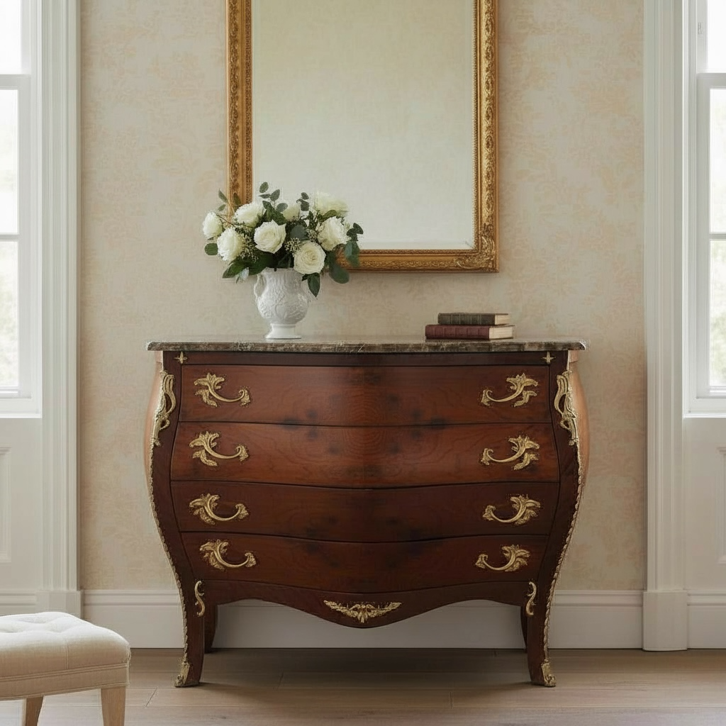 بايوه كلاسيك ٤ أدراج بتفاصيل نحاسية