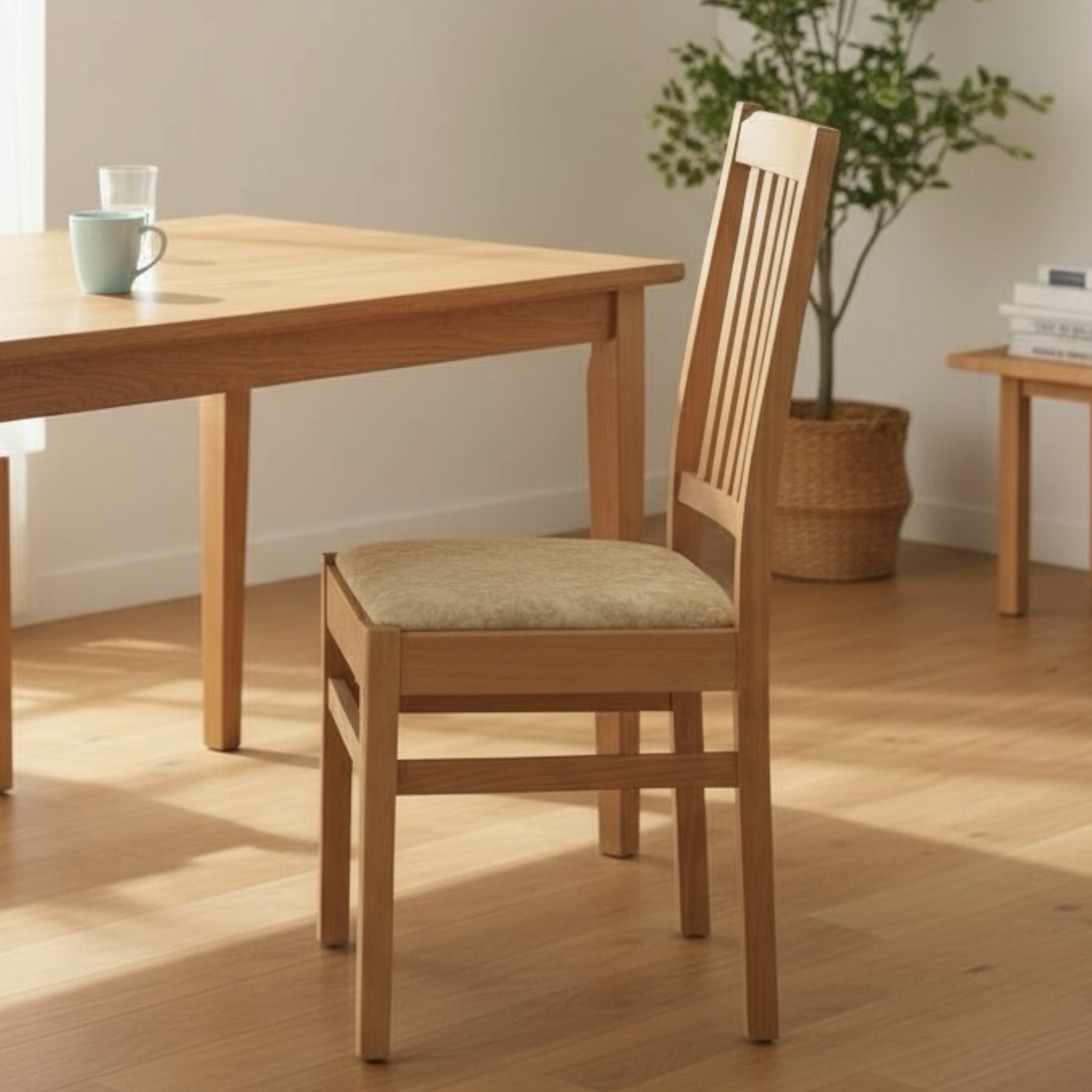 كرسي خشب زان استريبات طولية