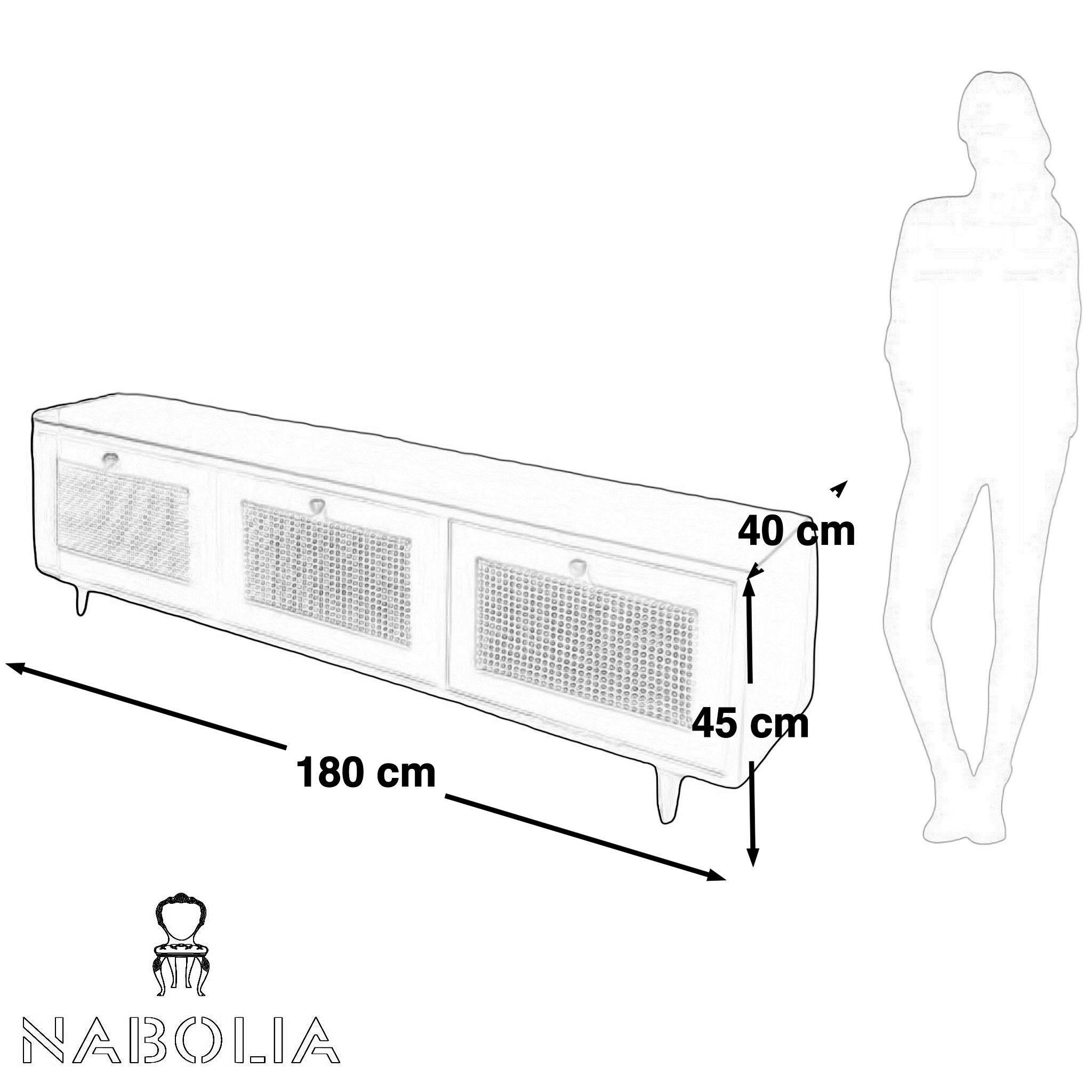 وحدة تلفزيون تلاتة ضلفة مطعمة بالكانيه - Nabolia