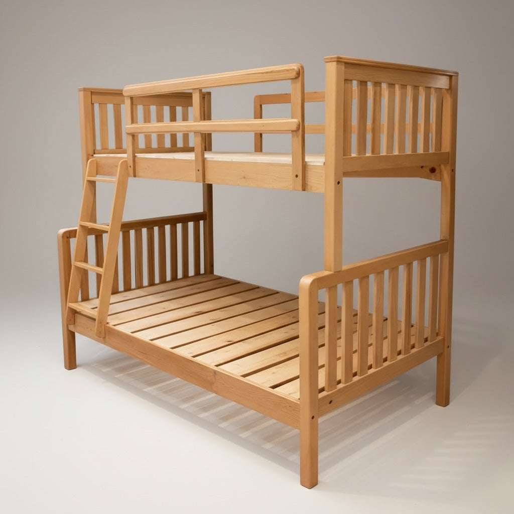 سرير دورين خشب زان بمقاسين علوي وسفلي - Nabolia