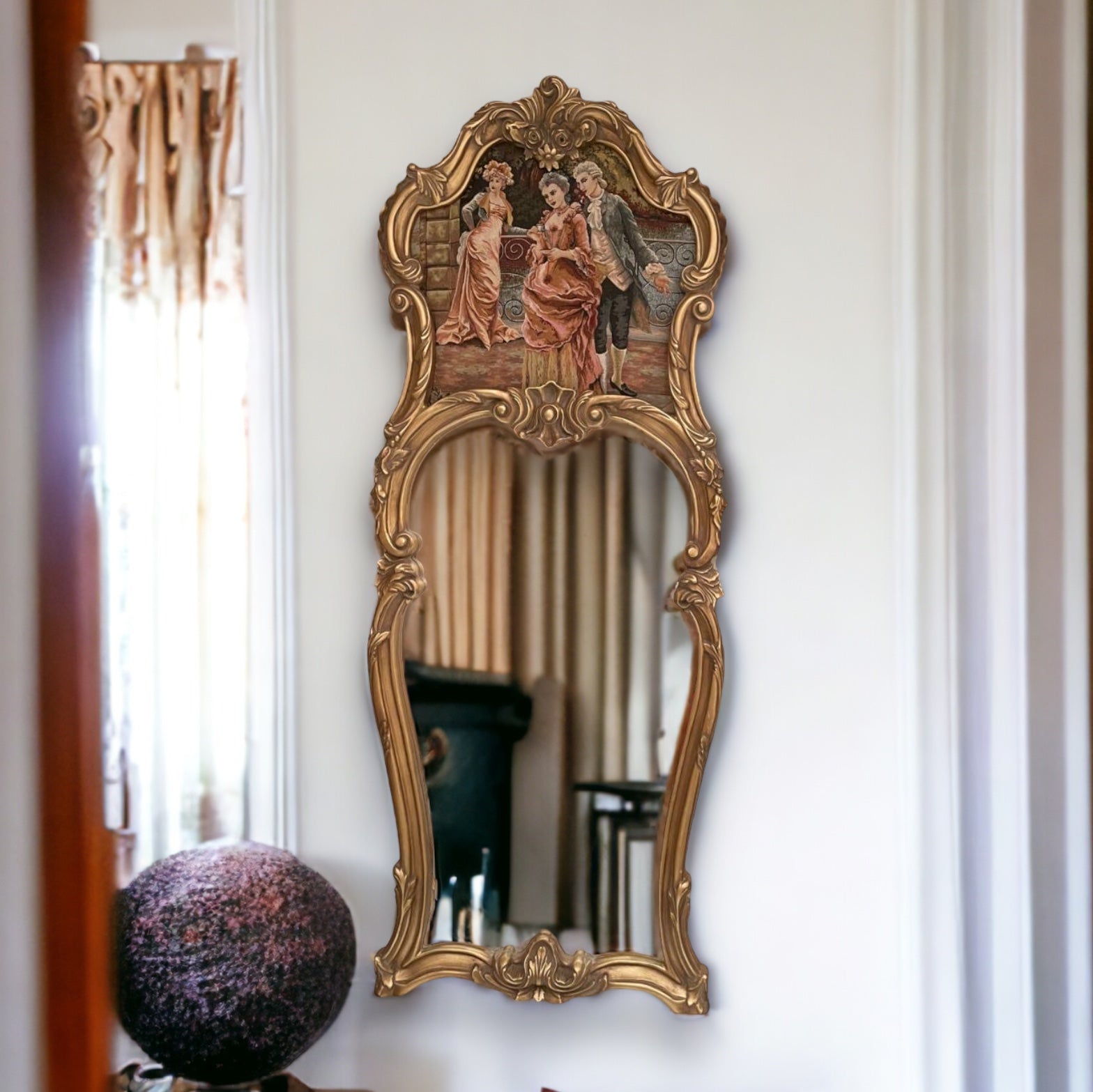 Mirror frame with Gobelin tableau 
