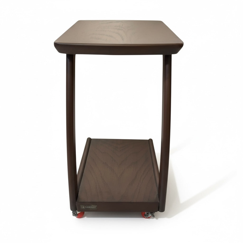 ترابيزة جانبية مودرن خشب طبيعي مزودة بعجلات