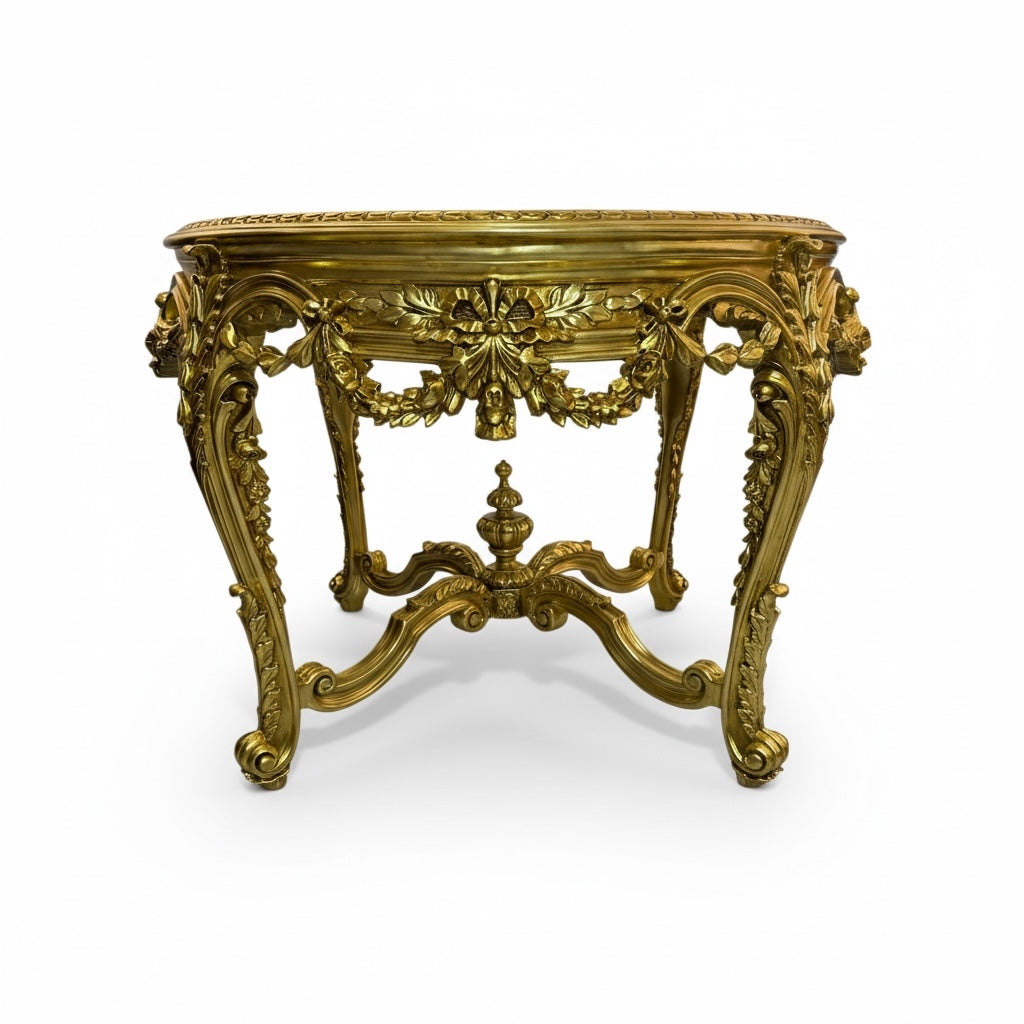 ترابيزة وسط كلاسيك مذهب بتفاصيل محفورة