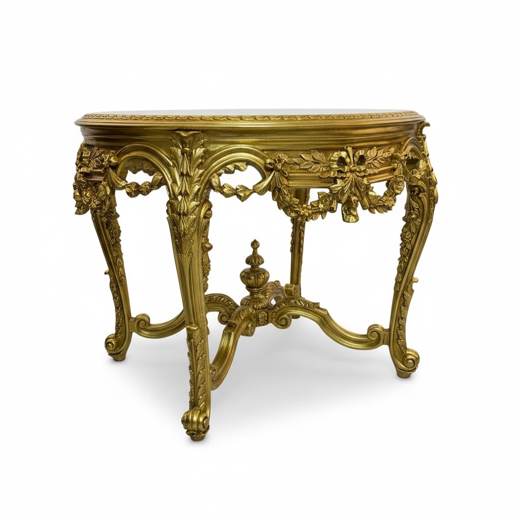 ترابيزة وسط كلاسيك مذهب بتفاصيل محفورة