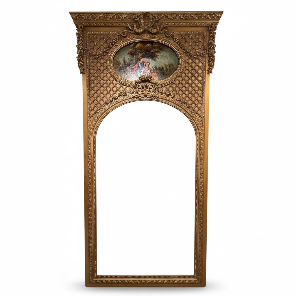 برواز مدخل مع مرايا دهبي مترب وبرواز رسم زيت