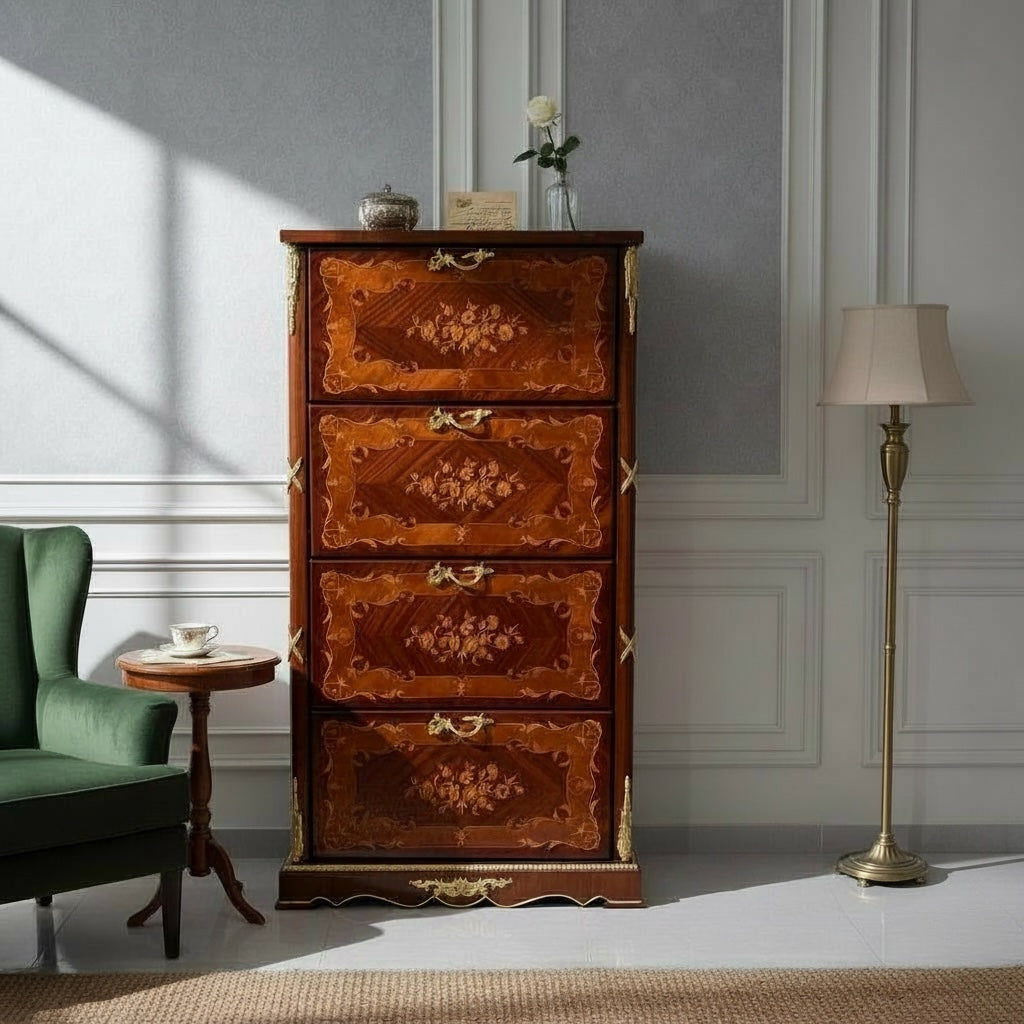 جزامة كلاسيك من قشرة الماركتريه مطعّمة بالنحاس