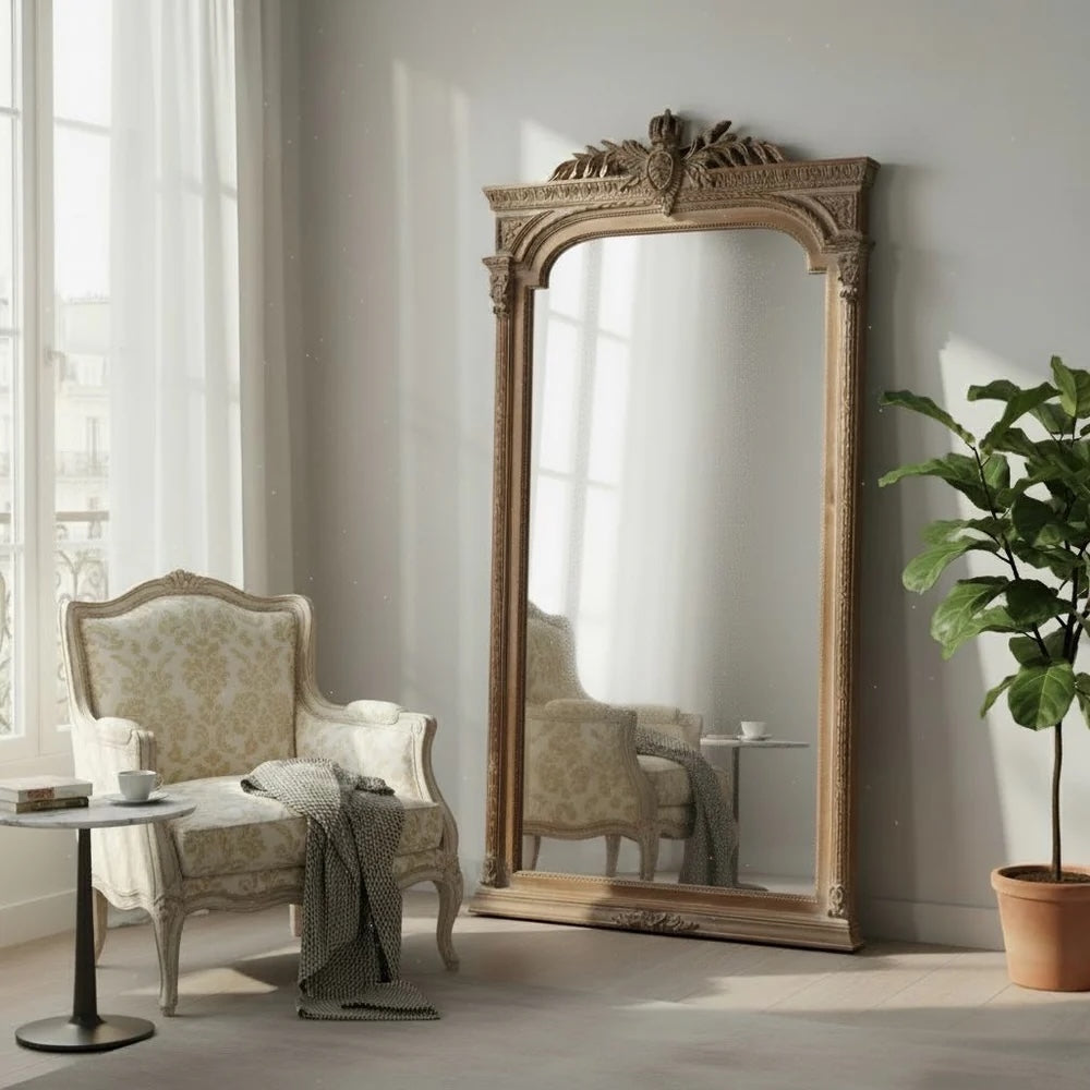مرآة كلاسيك أرضي بتصميم أنيق ولمسة فاخرة