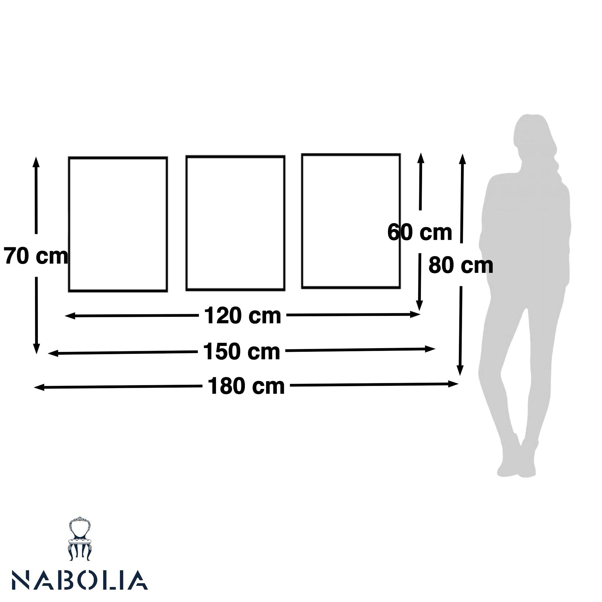 تابلوه تلات قطع اشكال هندسية متداخلة - Nabolia