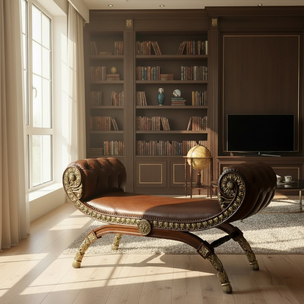 بانكيت كلاسيك جلد بتفاصيل ذهبية فاخرة