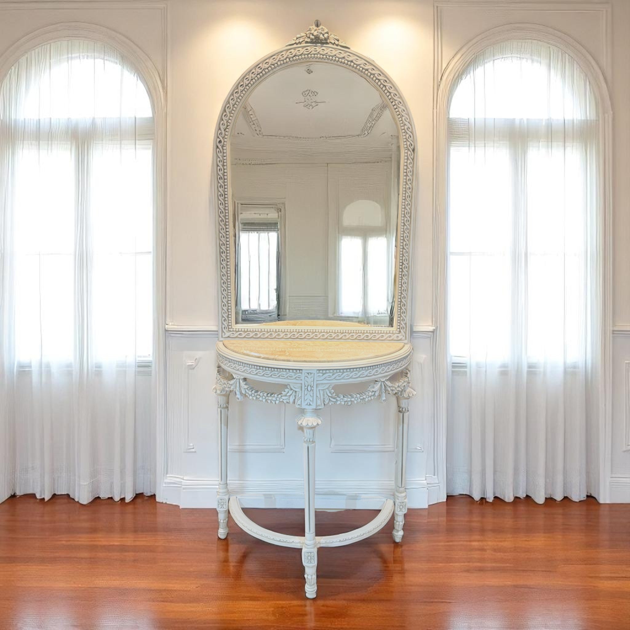 Golden circular console