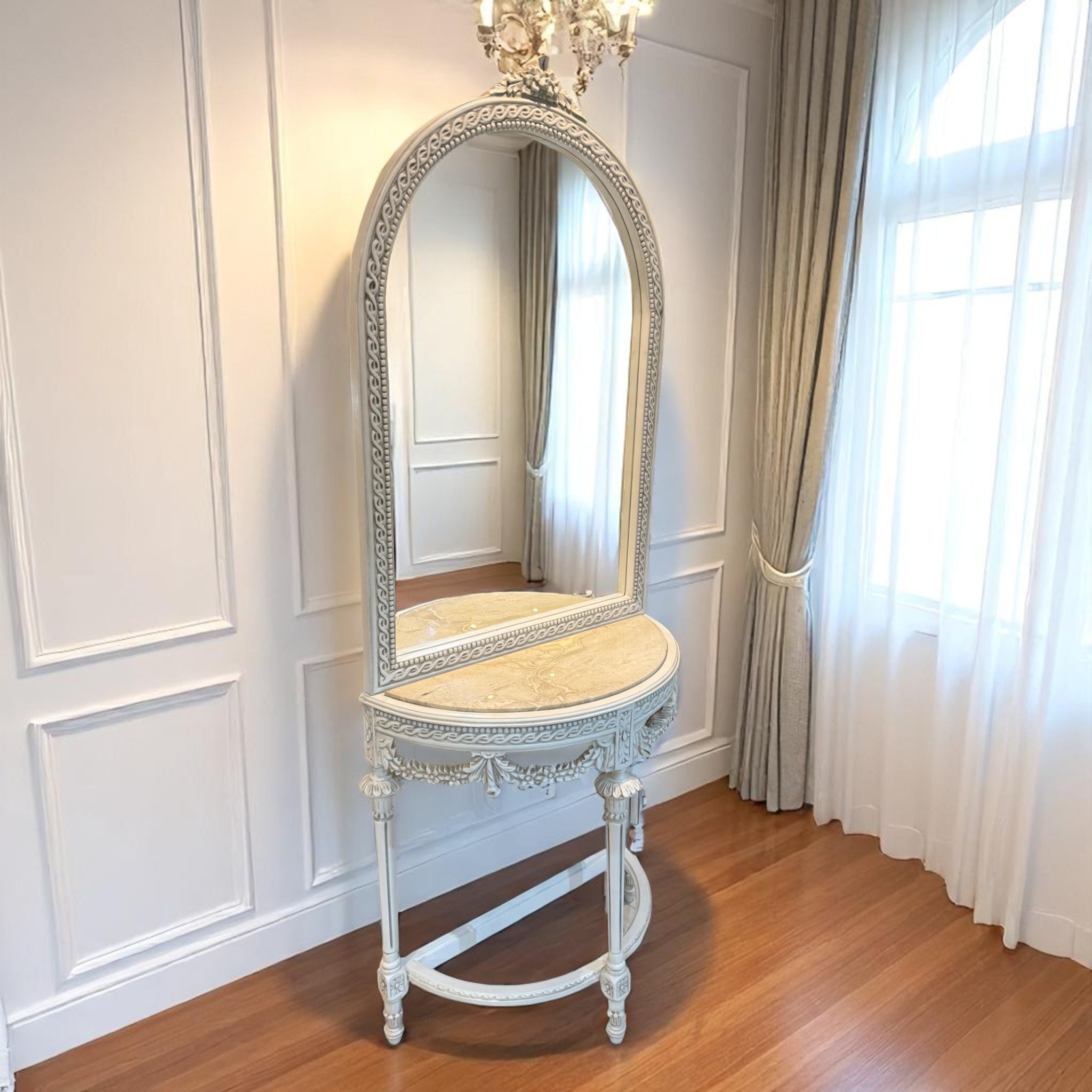 Golden circular console