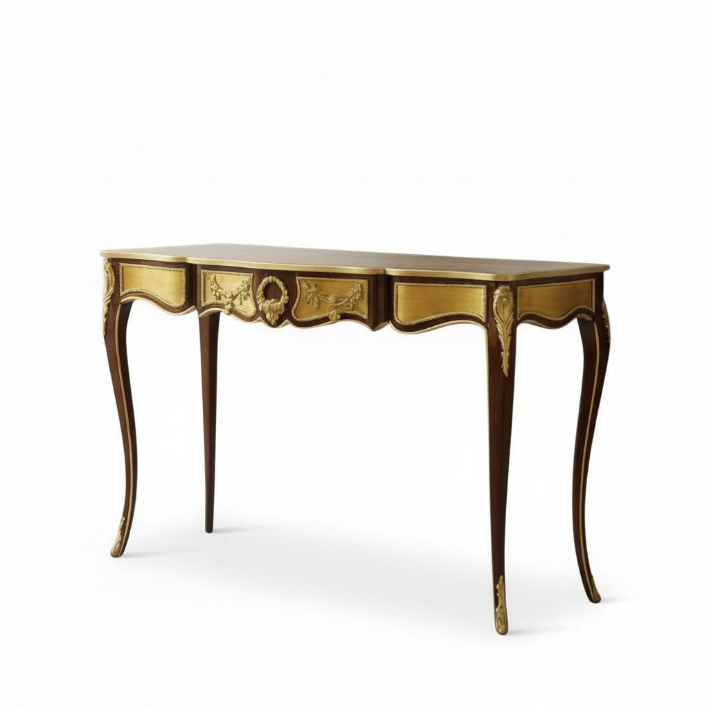 كونسول كلاسيك ماركتريه بتطعيمات نحاس