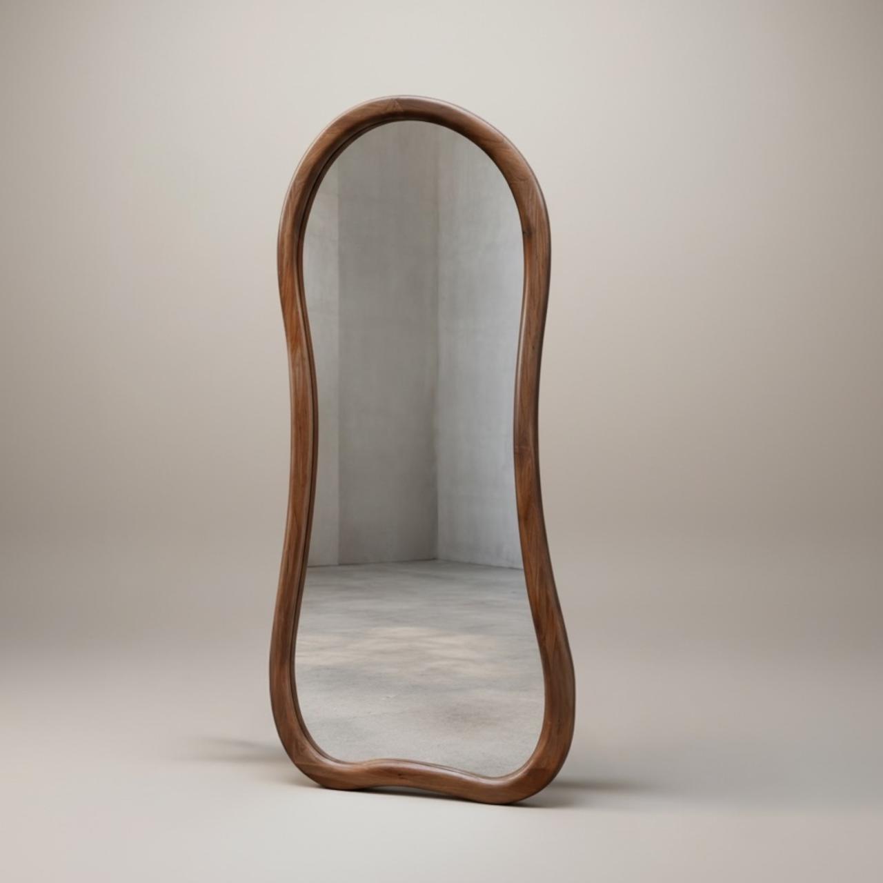 مرآة أرضية مودرن بتصميم انسيابي - Nabolia