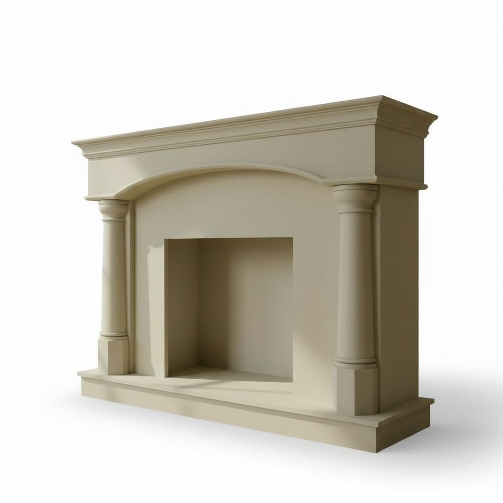 مدفأة كلاسيك ناعمة بتصميم أعمدة جانبية