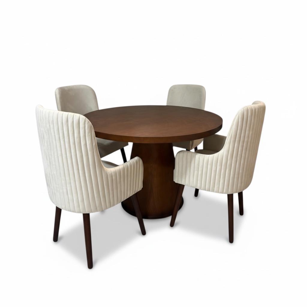 ترابيزة سفرة دائرية مودرن خشب طبيعي