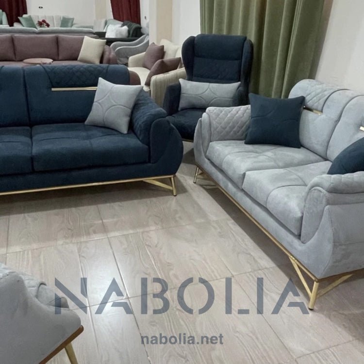 انتريه مودرن جراي بلو - Nabolia Damietta hub furniture