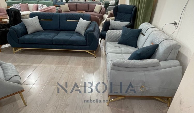 انتريه مودرن جراي بلو - Nabolia Damietta hub furniture